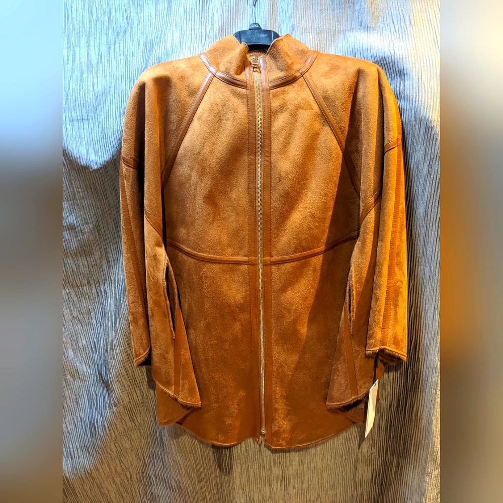 Calvin Klein Faux Fur Cape Coat Size L